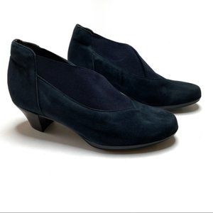Munro Francee Boot Navy Blue Suede Block Heel 8